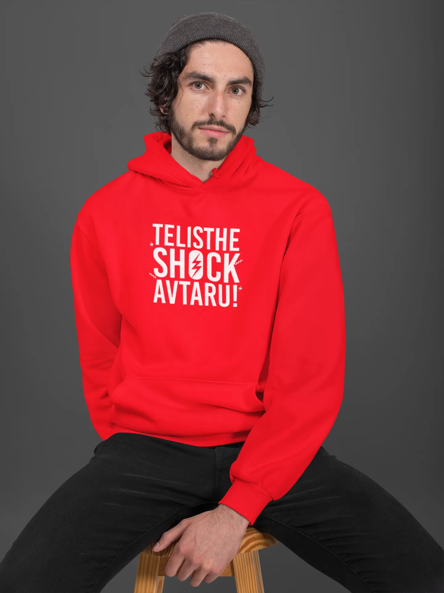 Teliste Shock Avtaru Unisex Hoodie Red