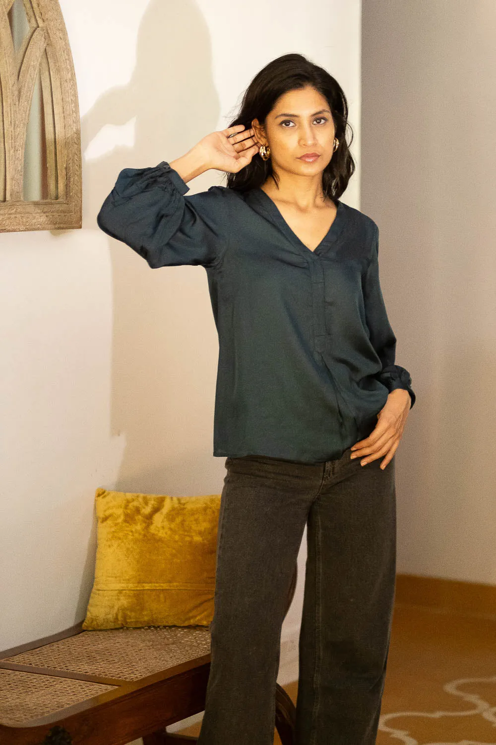 The Modal Satin Shirt Blouse