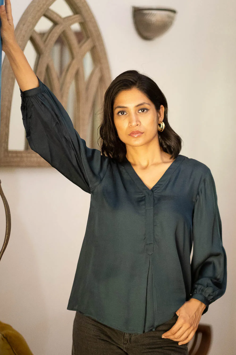 The Modal Satin Shirt Blouse