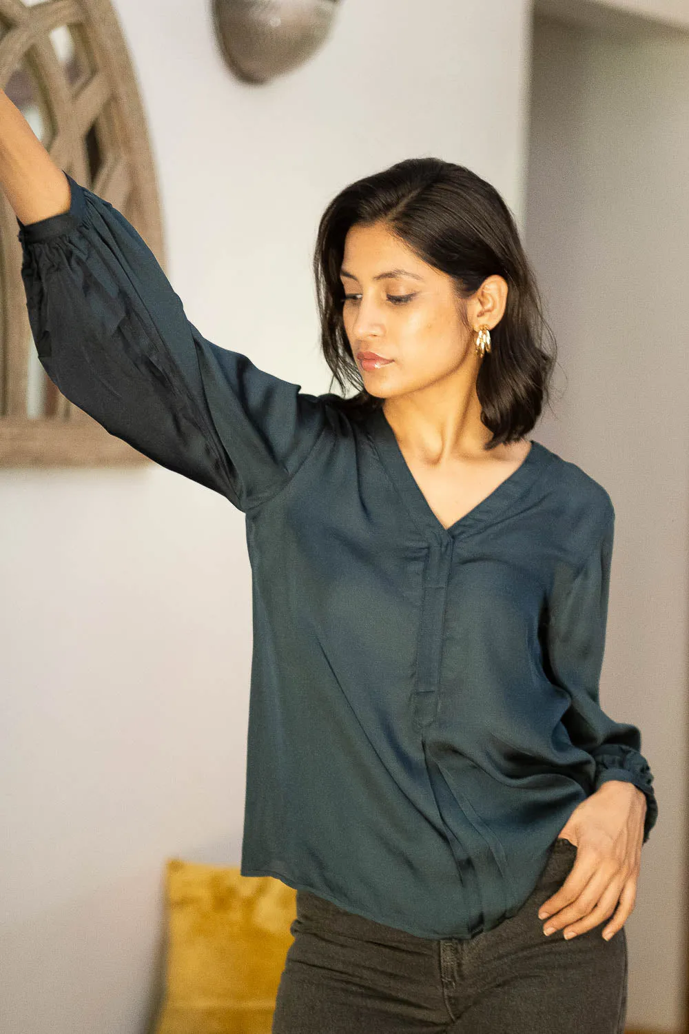 The Modal Satin Shirt Blouse