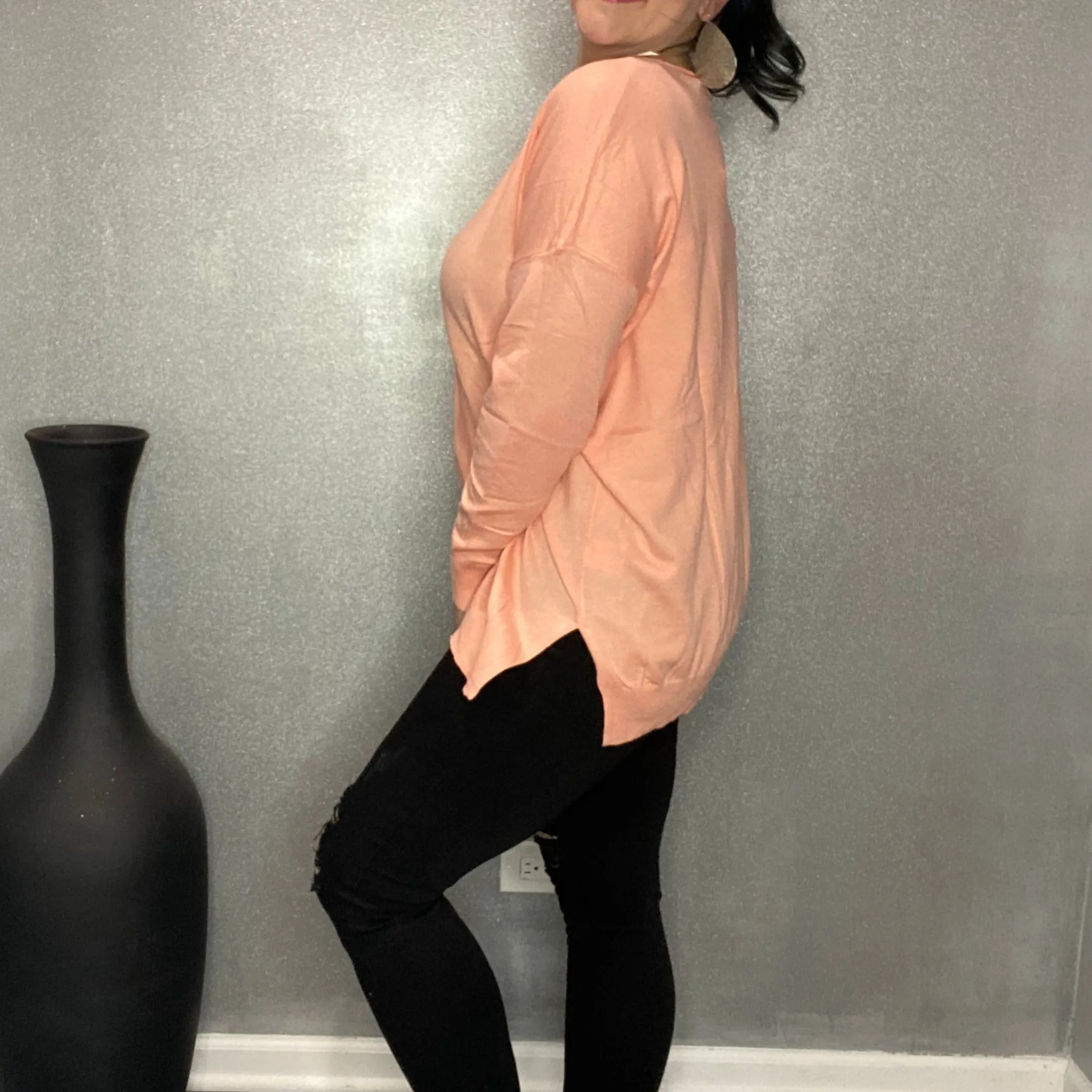 Ultra Soft V-Neck Tunic Sweater