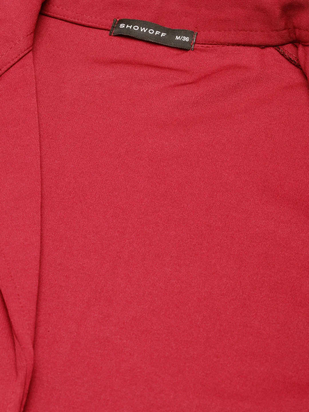 Women Red Solid Single Breasted Blazer