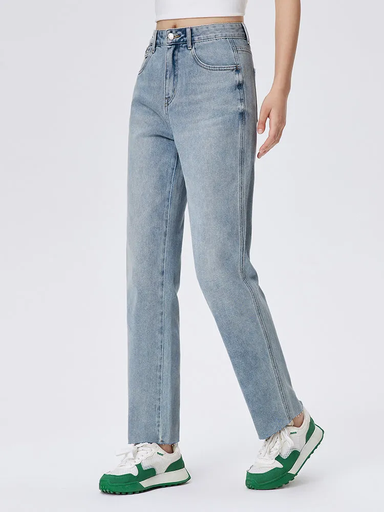 Women's Denim Comfortable Cool Antibacterial Straight Pants