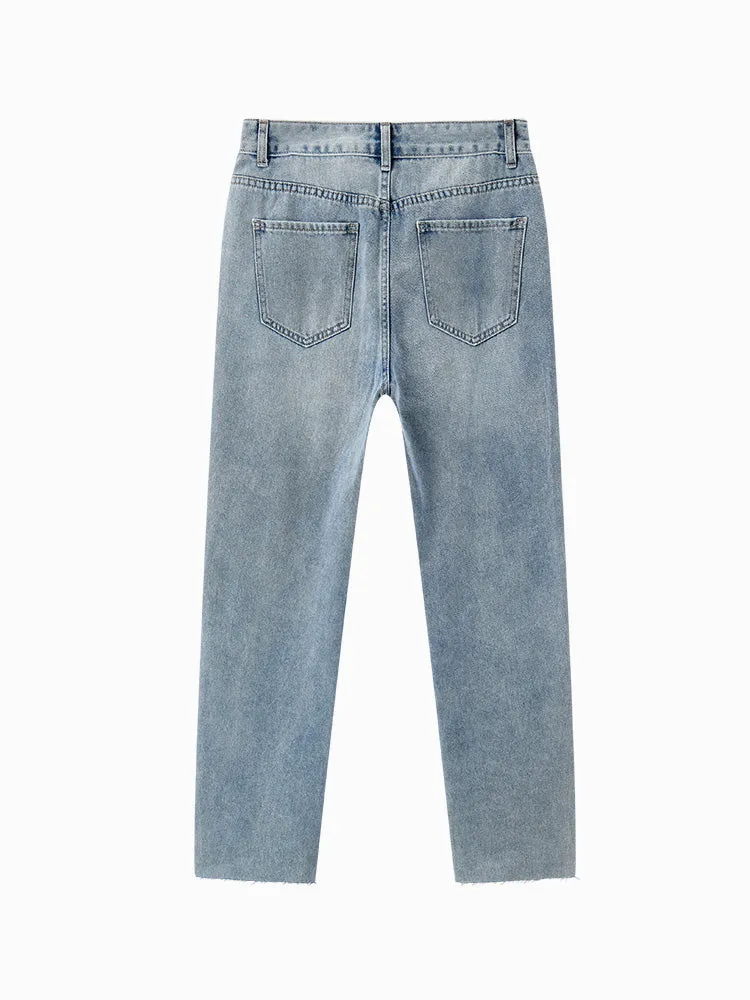 Women's Denim Comfortable Cool Antibacterial Straight Pants