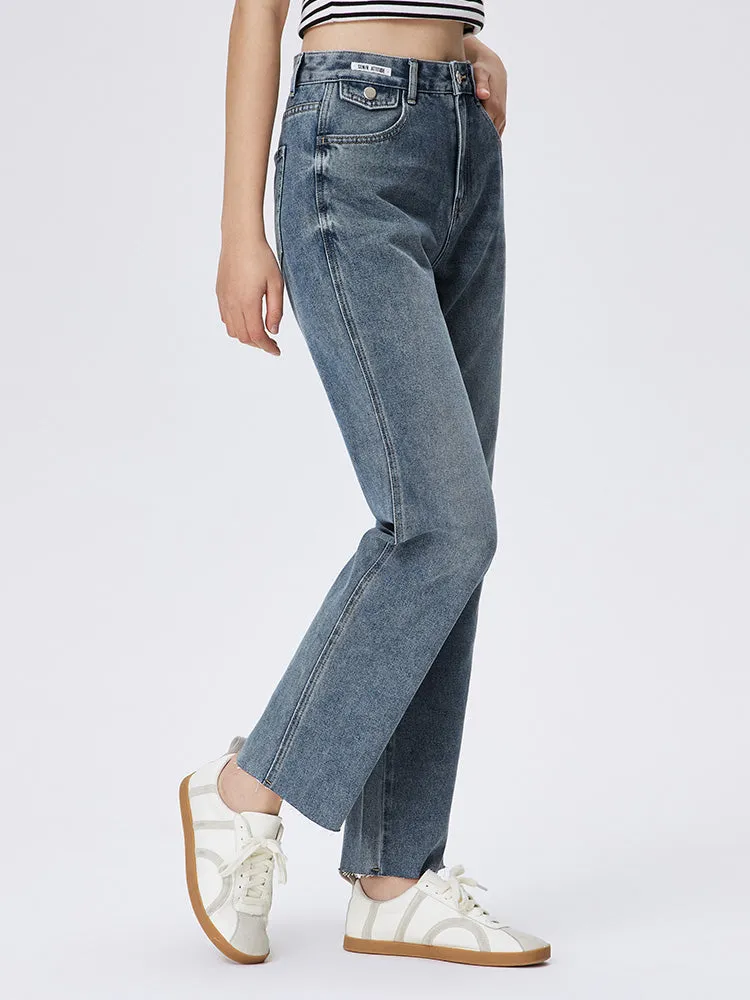Women's Denim Comfortable Cool Antibacterial Straight Pants