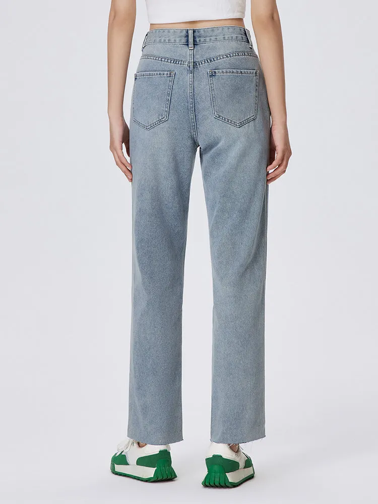Women's Denim Comfortable Cool Antibacterial Straight Pants