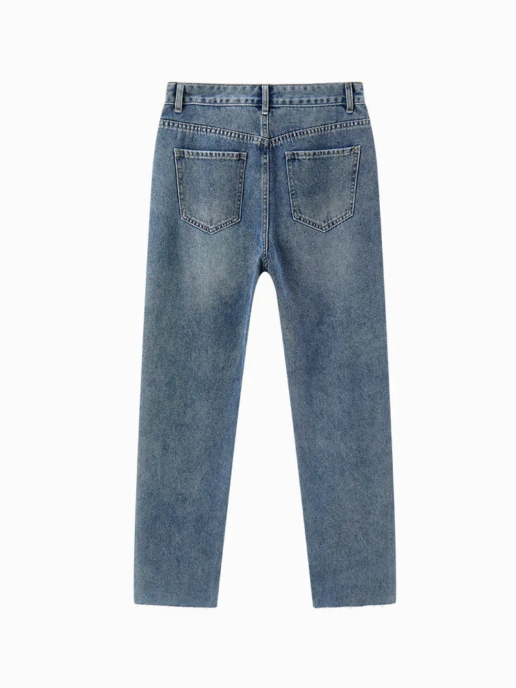Women's Denim Comfortable Cool Antibacterial Straight Pants