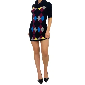 Y2K Argyle Sweater Dress (M)