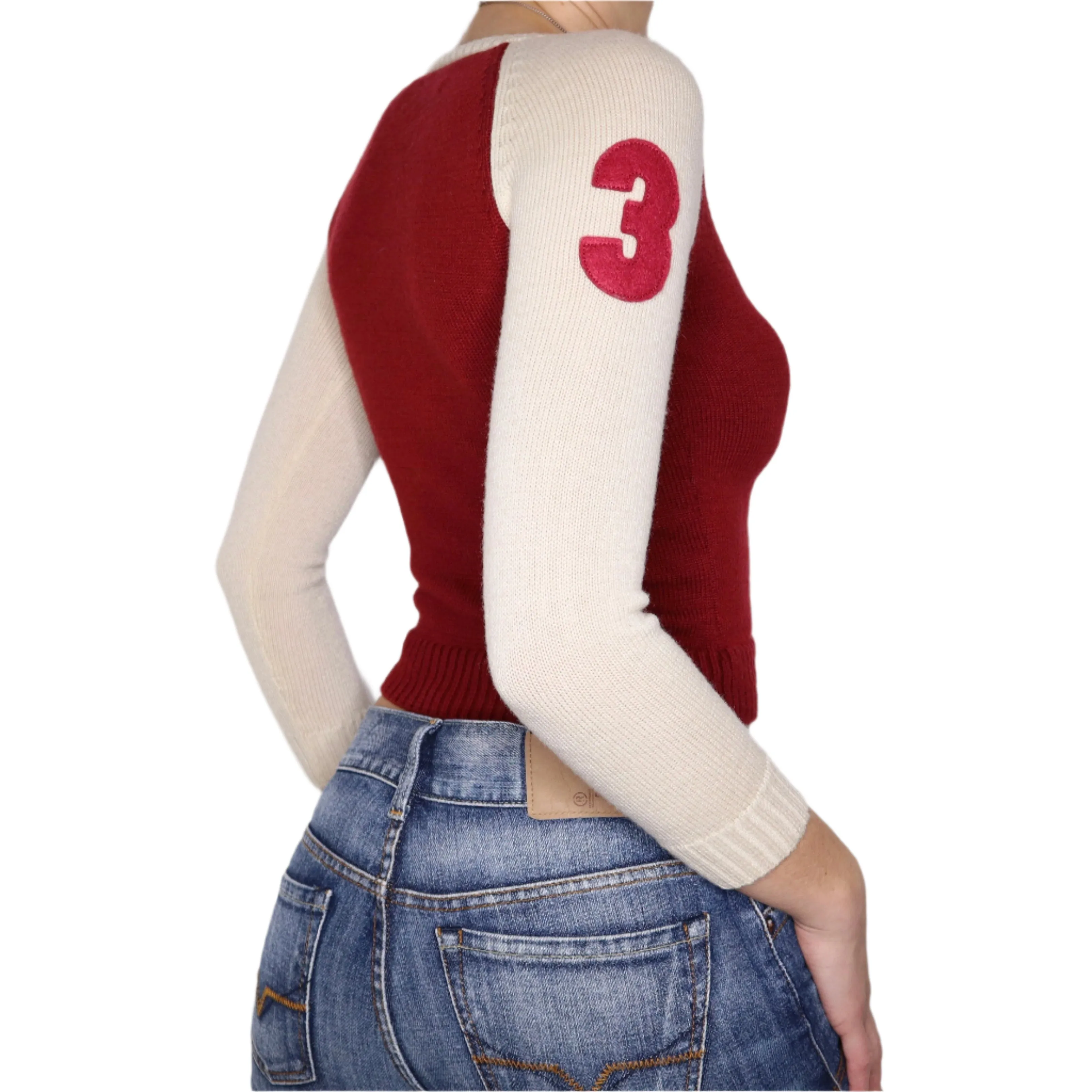 Y2K Sporty Red Sweater (XS)