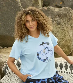 Zhenzi floral motif t-shirts