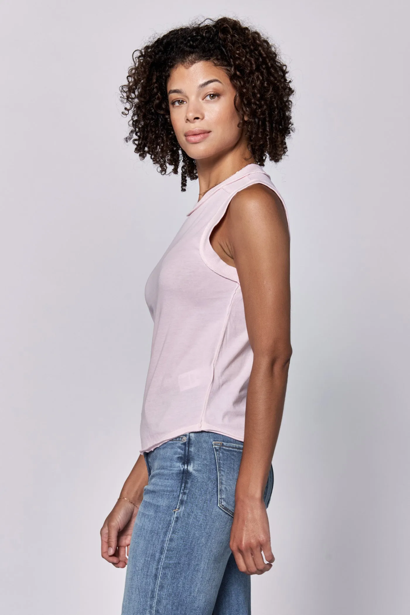 ZO RAW EDGE TANK PINK A BOO