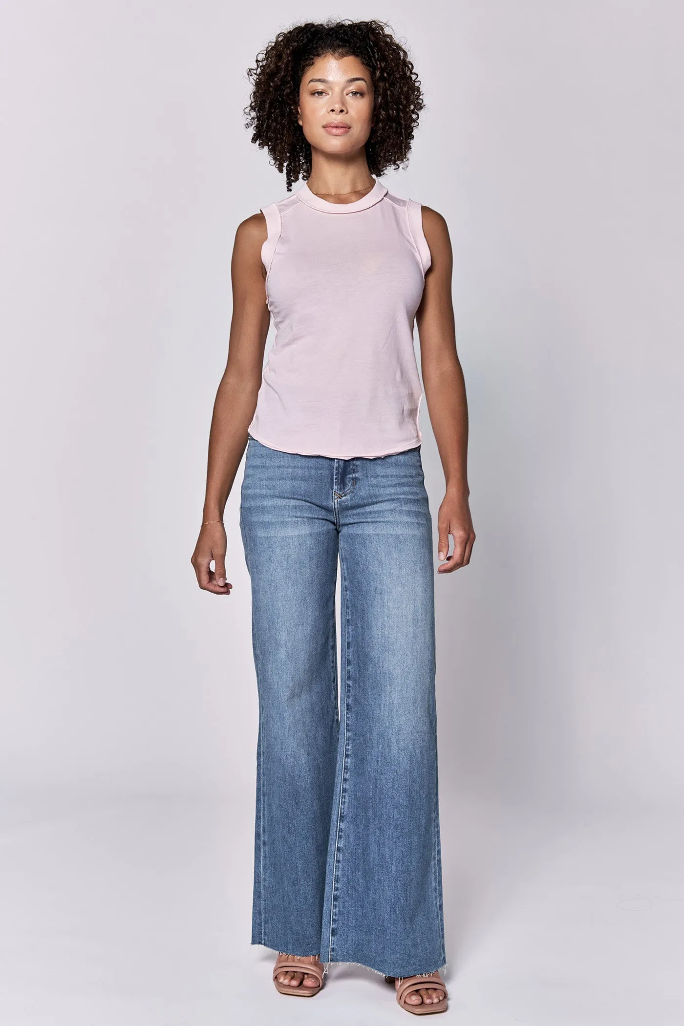 ZO RAW EDGE TANK PINK A BOO